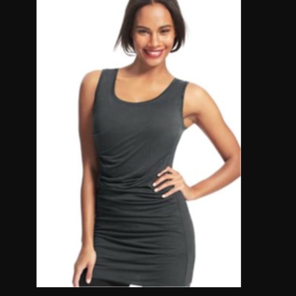 Cabi #586 Gray Ruched Tunic Tank Top Sz Xs